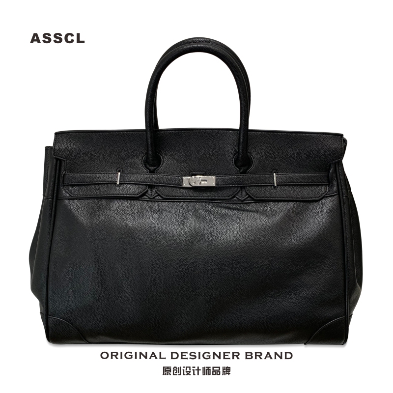 Asscl European-Style Large-Capacity Travel Platinum Bag, Fashionable Briefcase, Shoulder Crossbody Gym Bag, Hand-Held Commuter Bag
