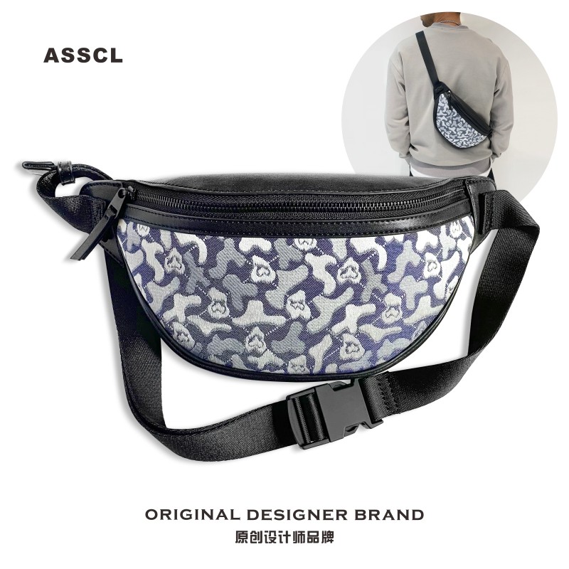 ASSCL type men's camouflage chest bag boomer personality backpacker hit with sloped satchel street trend wins over fiery women's purse-Taobao