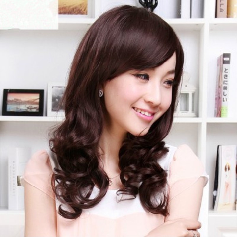 新款假发女梨花头中长卷蓬松逼真jiafa 女士中长梨花假发套短卷发