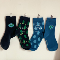 Protect the forest everyone is responsible for a socks shop spring and autumn cotton socks ladies personality creative original Korean version