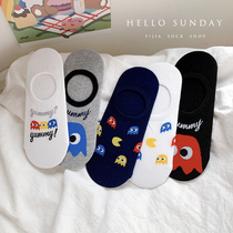 Eating bean elf game elements a socks shop lady summer thin shallow mouth invisible boat Socks short thin cute Han