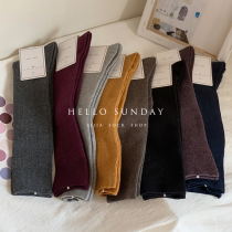 Boneless Lady autumn and winter calf socks tall tube slim long tube socks cotton pile socks Four Seasons solid color college style socks