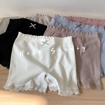 Womens safety pants underwear two-in-one boxer pants anti-gloss lace seamless white non-curled edge can be worn outside