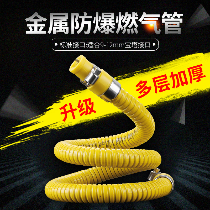 Metal explosion-proof gas pipe gas pipe gas liquefied gas pipe home with gas water heater gas cooker hose-Taobao