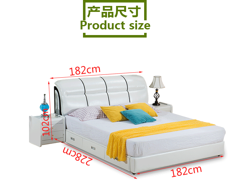 Da da giường giường tatami đơn giản giường hiện đại lưu trữ bầu không khí phòng ngủ Bắc Âu mềm giường đôi 1.82.2 mét - Giường giuong gap