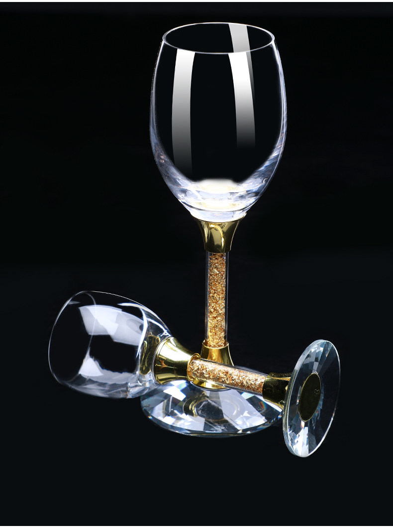 Ликер Cup 家用金箔白酒杯水晶玻璃一口杯金边子弹杯烈酒杯带刻度分酒器套装 ANCE