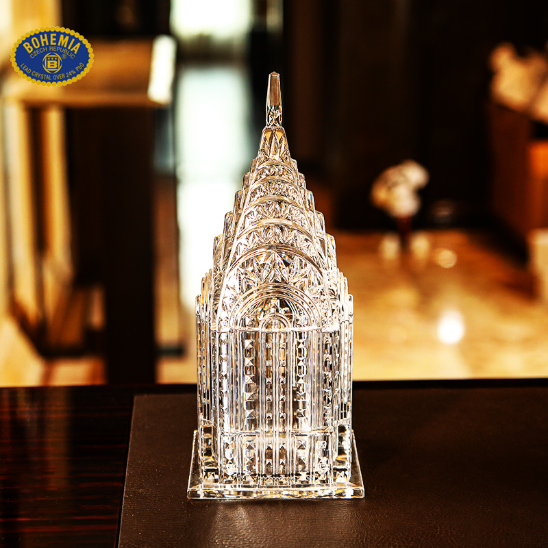Czech BOHEMIA crystal glass candy jar storage tank home sugar tank room type decoration jewelry box