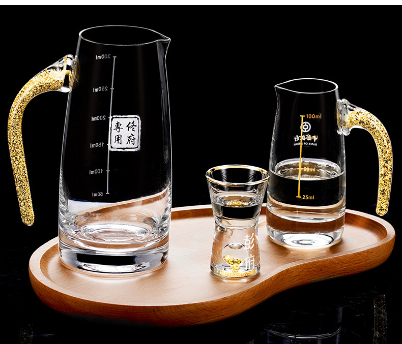 Ликер Cup 私人订制水晶玻璃白酒杯 家用高档金箔酒杯一口杯无铅水晶分酒器 ANCE