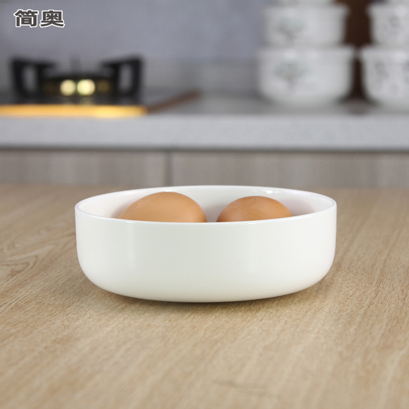 Ceramic dish dish dish household Japanese circular character size 7 inches ipads porcelain dish creative pure white tableware