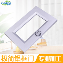 Bookcase glass door aluminum frame custom light luxury lockable aluminum alloy frame display cabinet wine cabinet flat door new addition