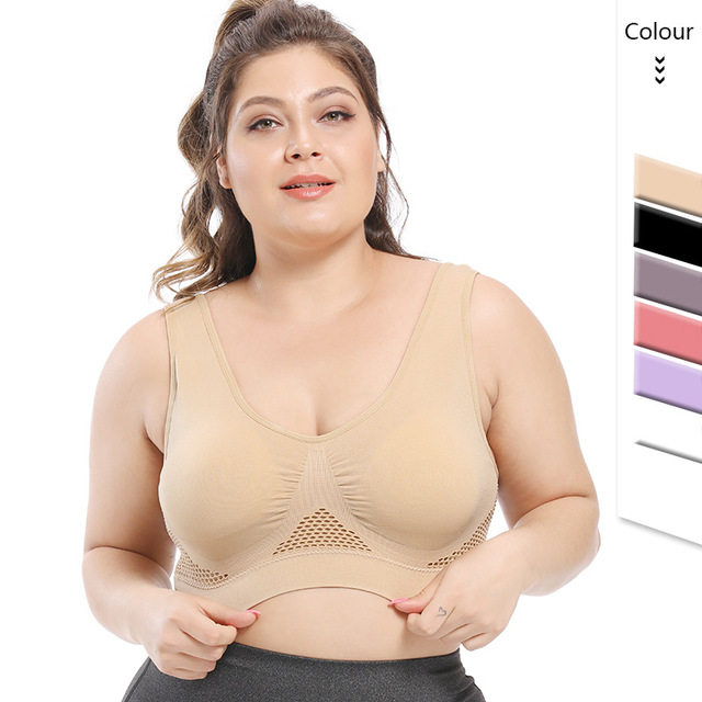 Large size underwear female 200 jin fat mm hollow 300 jin tube top middle-aged and elderly mother vest-style underwear comfortable for the elderly