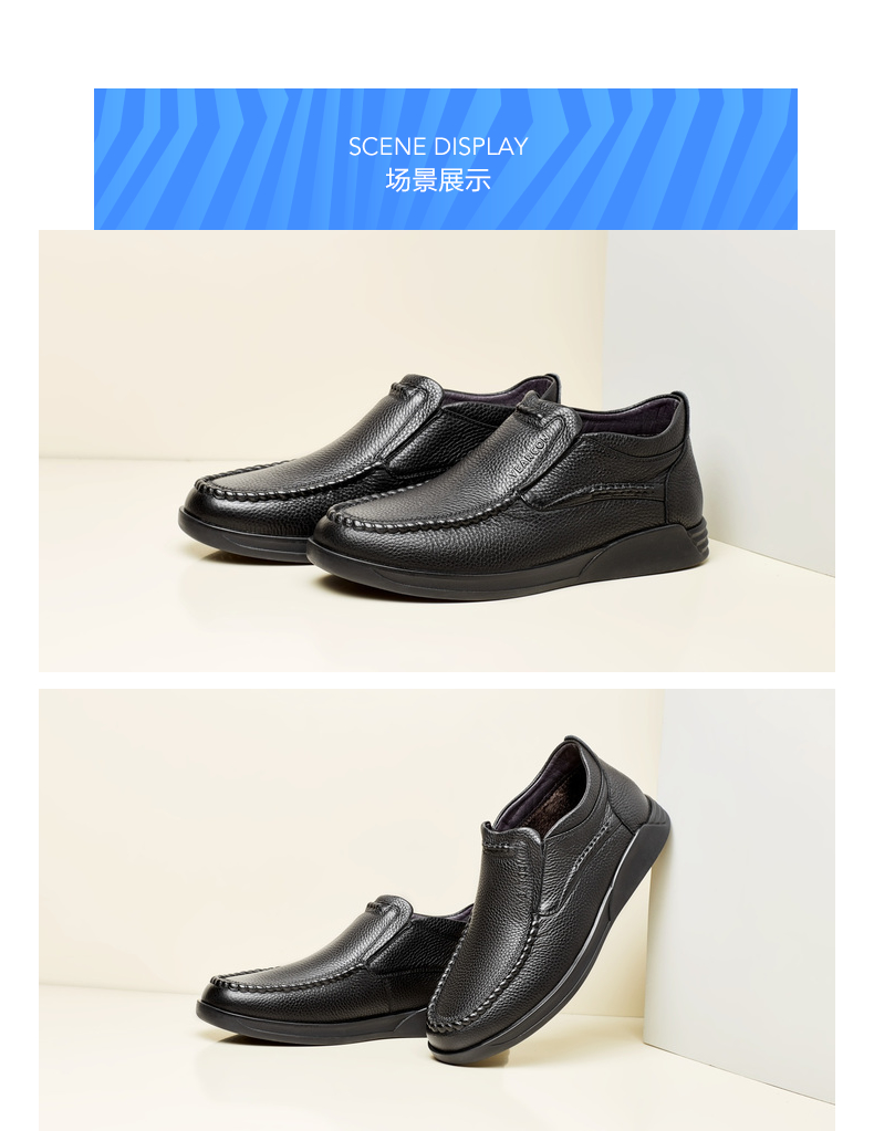 Giày nam Yier Khang giày mùa đông giày nam Giày da nam cộng với nhung ấm da thật Giày da nam giầy sneaker
