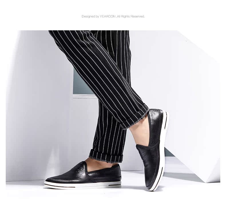Thời trang mùa xuân và mùa thu đích thực giày sneaker tăng chiều cao nam
