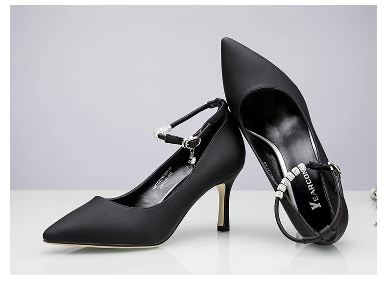 正品 意尔康 女鞋2016秋季新款女士尖头高跟鞋