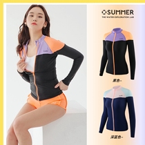 New product listed Korean diving suit swimsuit zipper waterproof female snorkeling surfing swimsuit quick-drying split female long sleeve