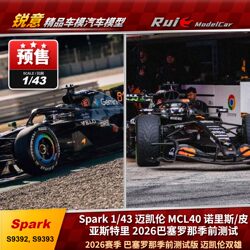 Pre-Spark 1:43 Mclaren Mcl40 Norris Piastri 26 Barcelona Test F1 Car Model