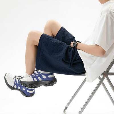 MGJM American sporty retro trendy brand seeryarn quick-drying shorts, 5-inch casual pants, elastic waist