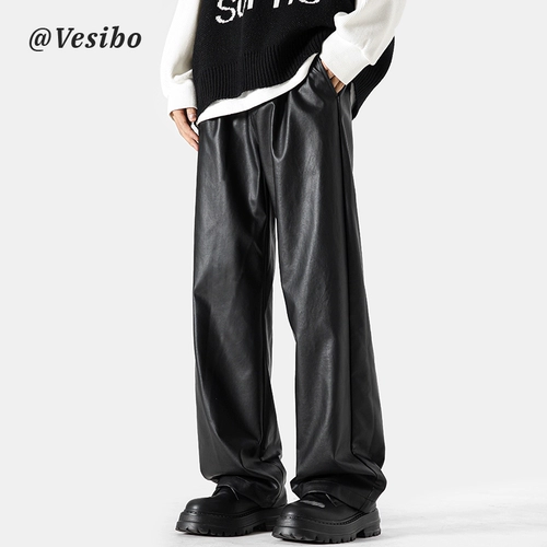 Полиуретановые штаны для отдыха, в американском стиле, оверсайз, свободный крой