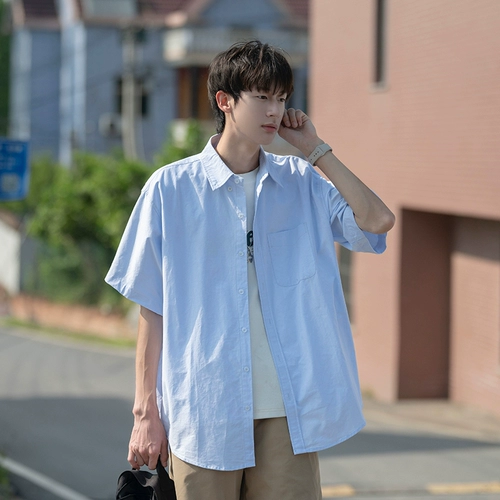 Японская летняя рубашка, куртка для отдыха, короткий рукав