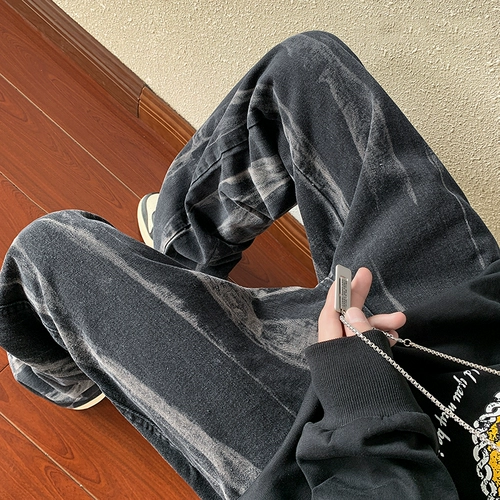 Летние дизайнерские джинсы, штаны, в американском стиле, тренд сезона, свободный прямой крой