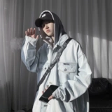 Tide, джинсовая весенняя куртка, ретро толстовка с капюшоном, в американском стиле, оверсайз