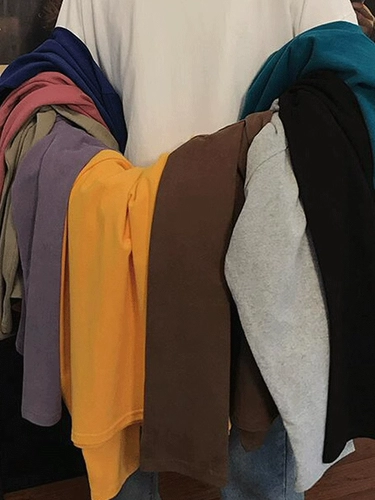 Лонгслив, цветные штаны, спортивная рубашка, свободный крой, осенний, Гонконг, круглый воротник