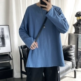 Брендовая приятная телу белая утепленный лонгслив для отдыха, осенний, оверсайз, круглый воротник