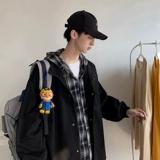 Демисезонная куртка, комплект, толстовка с капюшоном, трендовый плащ, большой размер