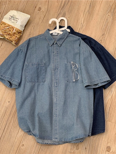 Ретро летняя рубашка, куртка для отдыха, короткий рукав, подходит для подростков, оверсайз