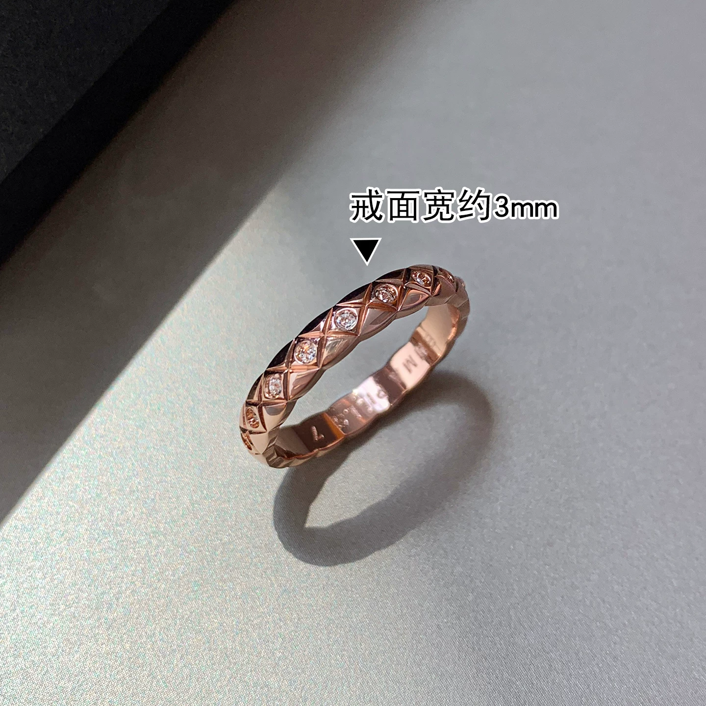 CAFFTI маленькое дизайнерское кольцо с узором зами diamond, стиль Chanel, розовое золото, золото и серебро, на указательном пальце, стиль легкой роскоши, стиль высокого качества