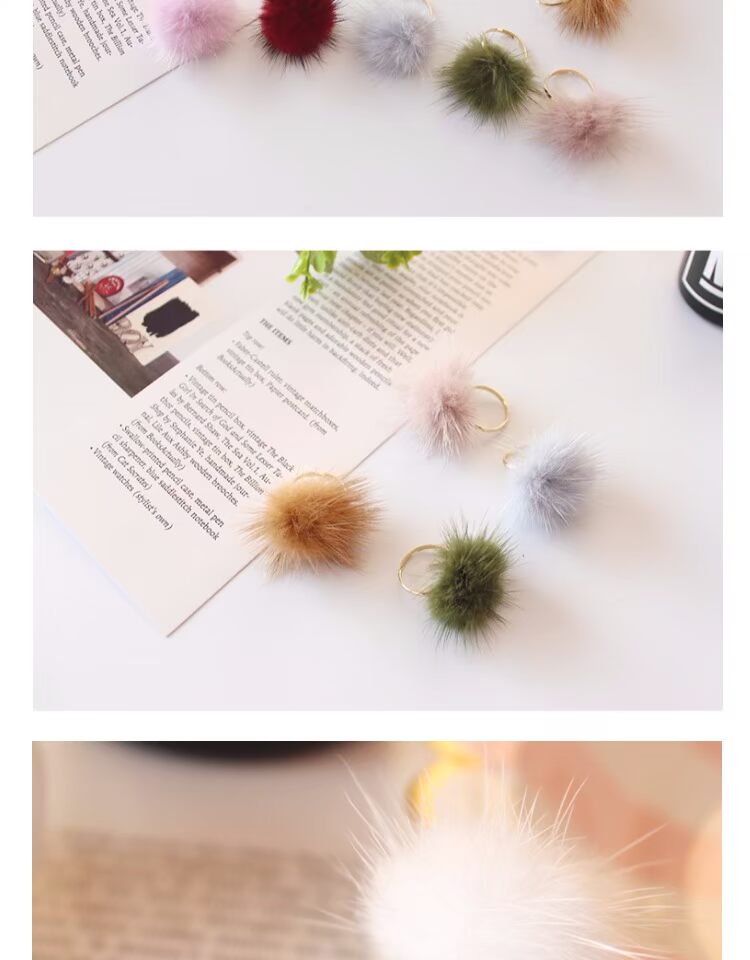 3401aX Thanh Đảo Eraser Trang sức Mùa thu và Mùa đông Mới Siêu ngọt ngào Fairy Fairy Chic Water Margin Ball Ring nhẫn calvin klein