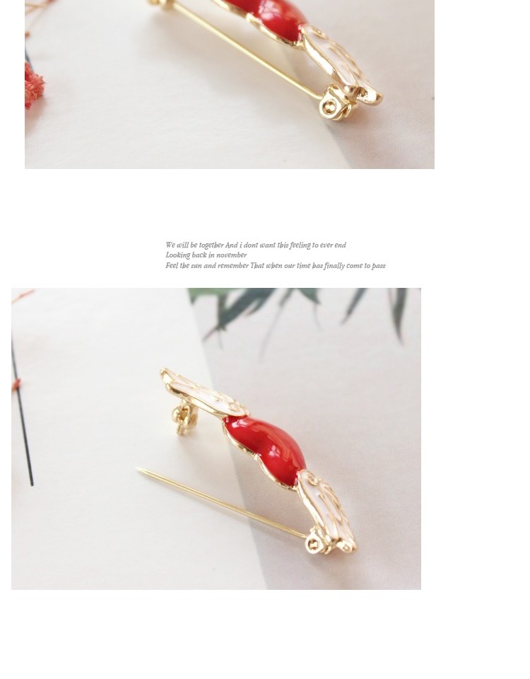 6775 Thanh Đảo Eraser Trang sức Mocha Girl Series Red Heart Angel Wings Trâm Pin cài áo