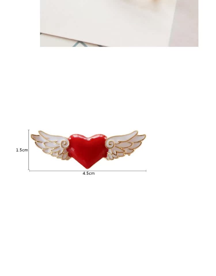 6775 Thanh Đảo Eraser Trang sức Mocha Girl Series Red Heart Angel Wings Trâm Pin cài áo