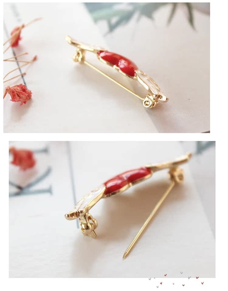 6775 Thanh Đảo Eraser Trang sức Mocha Girl Series Red Heart Angel Wings Trâm Pin cài áo