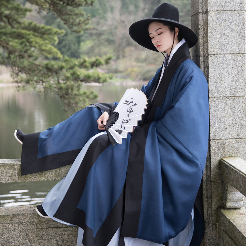 Tianhan Jiaoyang Qinyi Ming-Style Hanfu for Men and Women, Summer Thin Gauze Material, Large Cape, Hechao, and Shawl in Stock