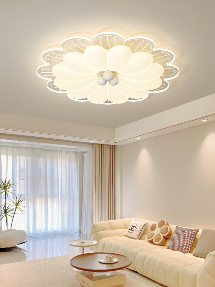 Living Room Lamp Round Cream Style Simple Modern Creative Full Spectrum Eye Protection Smart Bedroom Ceiling Lamp Zhongshan Lighting Fixtures