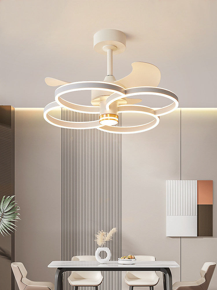 Living Room Chandelier, Dining Room Invisible Ceiling Fan Light, 2026 New Cream Style Master Bedroom Ceiling Fan Light, Zhongshan Lighting Fixtures