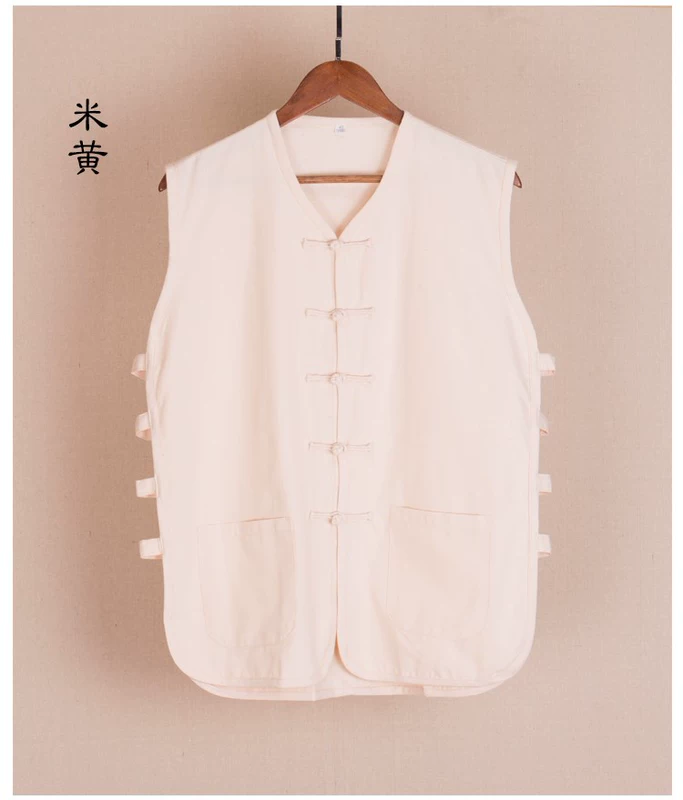 Áo vest nam cotton thô vải Tang phù hợp với áo vest không tay trung niên áo lót kiểu Trung Quốc ngựa 褂 áo vest nam vai - Áo vest cotton áo ba lô nam