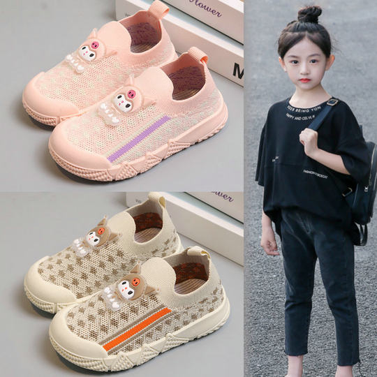 幼儿园室内鞋女孩儿童库洛米布鞋男童透气网面一脚蹬宝宝鞋子春秋