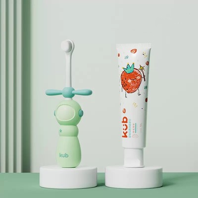 【19.9】可优比儿童牙刷牙膏组合软毛