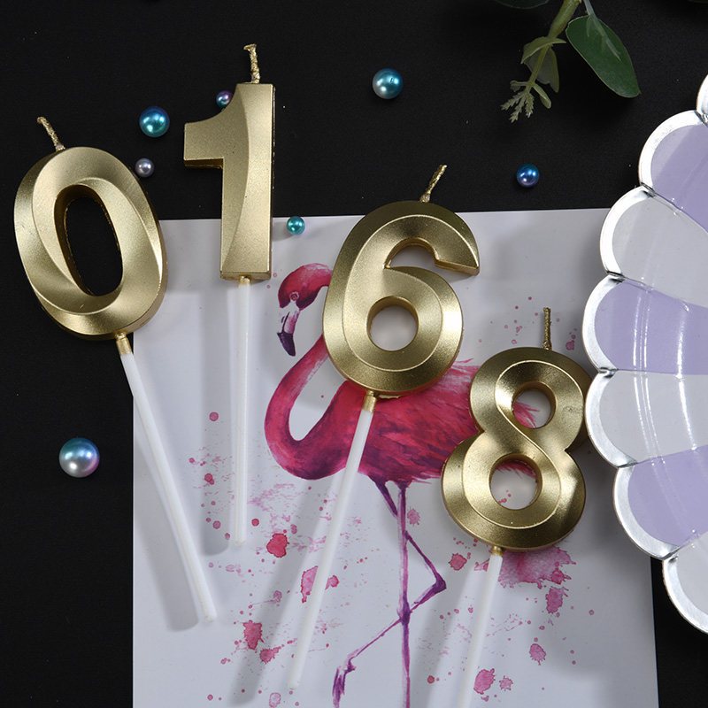 ins net red digital candle birthday party cake decoration plug-in opera house creative year gold champagne-Taobao