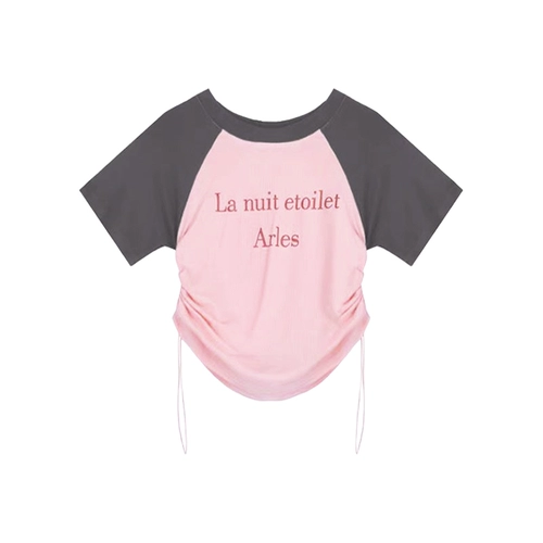 Футболка с короткими рукавами дофамин, уникальная и стильная, нерегулярная сладкая и пряная топ для женского летнего стиля