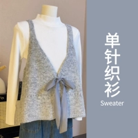 Белый свитер [Весенний наряд в корейском стиле сочетает в себе полный набор модных/художественных учеников Первый любимый набор из чистого молока/гостиная/прохладная и прохладная сестринская костюма/а и прохладный/дерзкий/открытый набор для темперамента весна]]