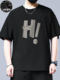 Ice silk short-sleeved T-shirt for men plus size plus size loose T-shirt fat man round neck top 500Jin Jin is equal to 0.5kg trendy summer half-sleeved