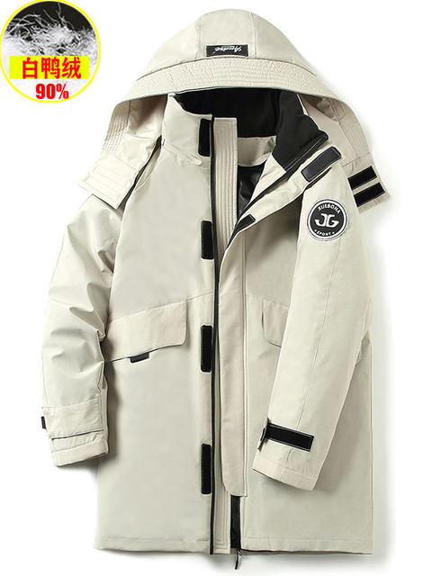 Mid-length down jacket for men 400Jin Jin is equal to 0.5kg Fat man adds weight and enlarges the living surface removable inner liner thickened cold-proof coat 9