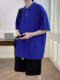 Waffle Casual Suit for Men, Summer Polo Shirt, Short-Sleeved, Plus Size, a Set of Trendy Brand Sportswear for Fat Men
