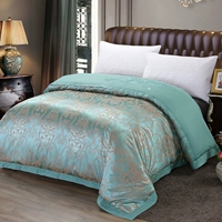 Châu Âu chăn mảnh duy nhất của bông hoa satin đám cưới denim đỏ bông chăn che thêu broadside rẻ - Quilt Covers chăn ga gối đệm màu hồng