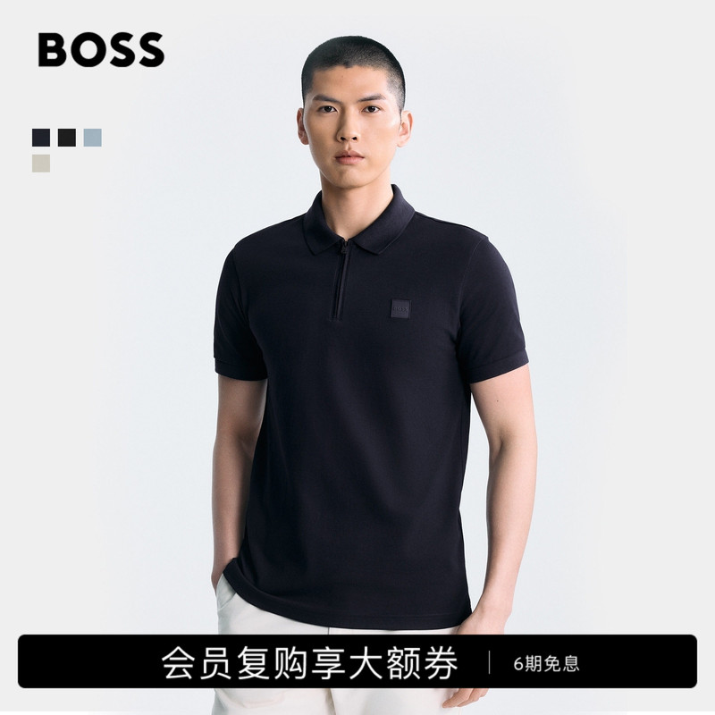 [Half-Zip] Boss 26 Summer New Men's Casual Commuting Pique Mesh Short-Sleeve Boss Polo Shirt