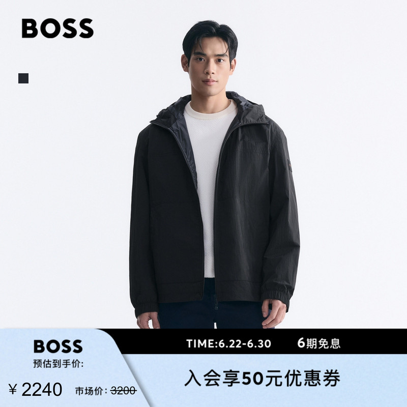 [Adjustable Hood] Boss Men's 2026 Spring New Straight-Fit Versatile Jacket
