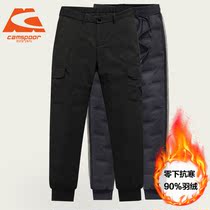 Light down pants men Youth elastic padded tooling trousers 2021 winter outdoor waterproof loose size mens pants